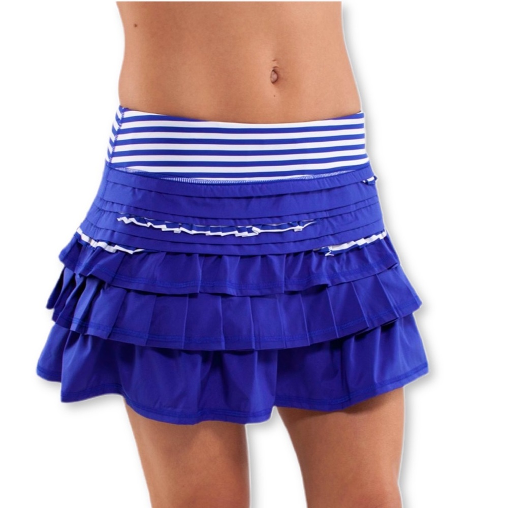 Rare Lululemon Run Back On Track Skirt Blue 6